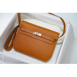 Replica Hermes Orange Brown Kelly Depeches 25 Pouch