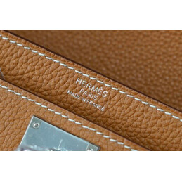 Replica Hermes Orange Brown Kelly Depeches 25 Pouch