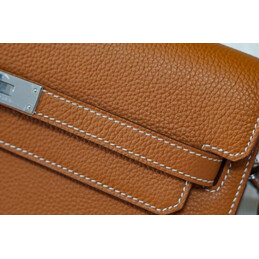 Replica Hermes Orange Brown Kelly Depeches 25 Pouch