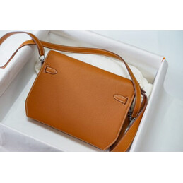 Replica Hermes Orange Brown Kelly Depeches 25 Pouch