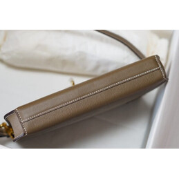 Replica Hermes Taupe Kelly Depeches 25 Pouch Gold Hardware