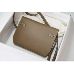 Replica Hermes Taupe Kelly Depeches 25 Pouch Gold Hardware
