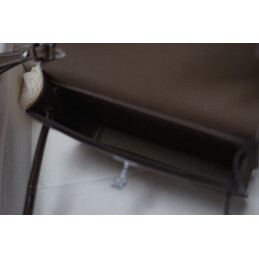 Replica Hermes Taupe Kelly Depeches 25 Pouch Palladium Hardware