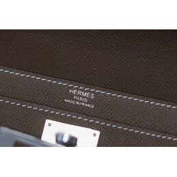 Replica Hermes Taupe Kelly Depeches 25 Pouch Palladium Hardware