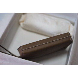 Replica Hermes Taupe Kelly Depeches 25 Pouch Palladium Hardware