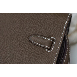 Replica Hermes Taupe Kelly Depeches 25 Pouch Palladium Hardware
