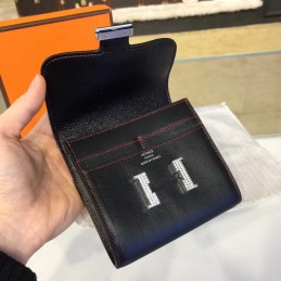 Replica Hermes Black Constance Compact Wallet