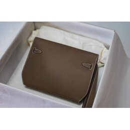 Replica Hermes Taupe Kelly Depeches 25 Pouch Palladium Hardware