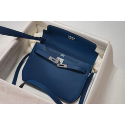 Replica Hermes Navy Blue Kelly Depeches 25 Pouch