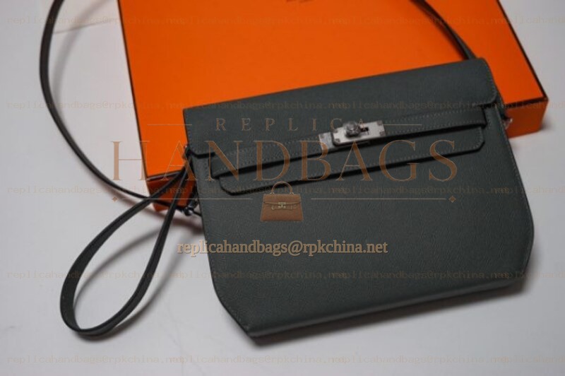 Replica Hermes Dark Green Kelly Depeches 25 Pouch