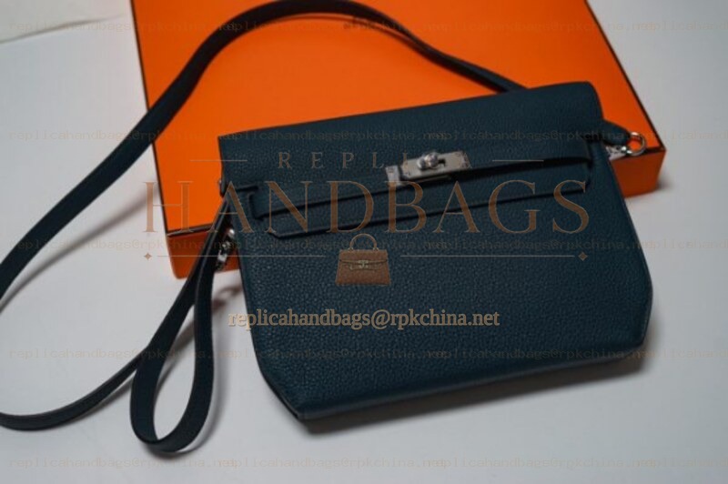 Replica Hermes Teal Kelly Depeches 25 Pouch