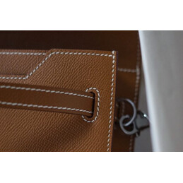 Replica Hermes Tan Kelly Depeches 25 Pouch Palladium Hardware