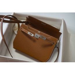 Replica Hermes Tan Kelly Depeches 25 Pouch Palladium Hardware