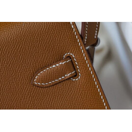 Replica Hermes Tan Kelly Depeches 25 Pouch Palladium Hardware