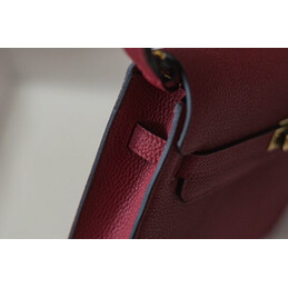 Replica Hermes Burgundy Kelly Depeches 25 Pouch Gold Hardware