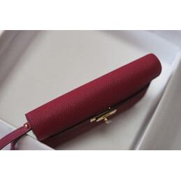 Replica Hermes Burgundy Kelly Depeches 25 Pouch Gold Hardware