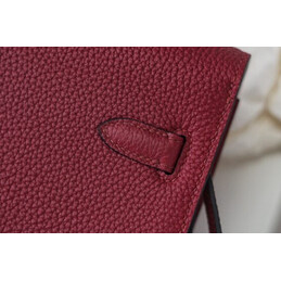 Replica Hermes Burgundy Kelly Depeches 25 Pouch Gold Hardware