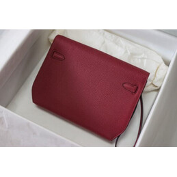 Replica Hermes Burgundy Kelly Depeches 25 Pouch Gold Hardware