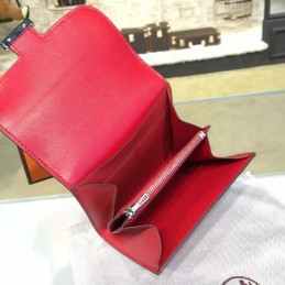 Replica Hermes Red Constance Compact Wallet