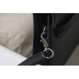 Replica Hermes Black Kelly Depeches 25 Pouch Palladium Hardware