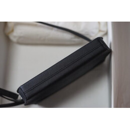 Replica Hermes Black Kelly Depeches 25 Pouch Palladium Hardware