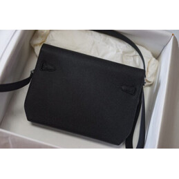 Replica Hermes Black Kelly Depeches 25 Pouch Palladium Hardware