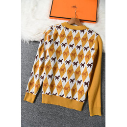 Replica Hermes yellow knit cardigan sweater