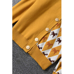 Replica Hermes yellow knit cardigan sweater