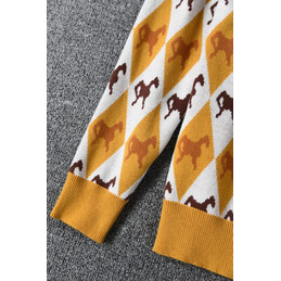 Replica Hermes yellow knit cardigan sweater