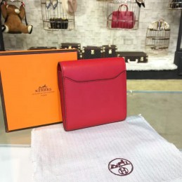 Replica Hermes Red Constance Compact Wallet