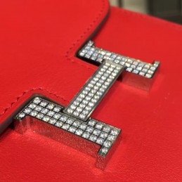 Replica Hermes Red Constance Compact Wallet
