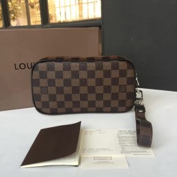 Replica Louis Vuitton Brown Damier Ebene Tiger Patch Pochette Volga