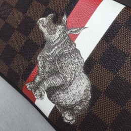 Replica Louis Vuitton Brown Damier Ebene Tiger Patch Pochette Volga