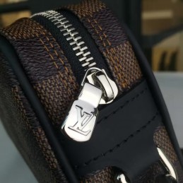 Replica Louis Vuitton Brown Damier Ebene Tiger Patch Pochette Volga