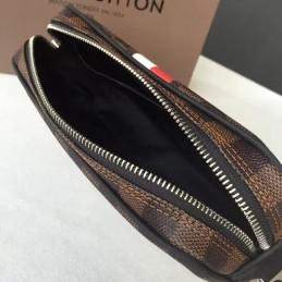 Replica Louis Vuitton Brown Damier Ebene Tiger Patch Pochette Volga