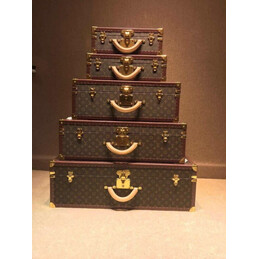 Replica Louis Vuitton Brown Monogram Vintage Suitcase Set