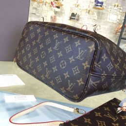 Replica Louis Vuitton Brown Monogram Pink Interior Neverfull MM