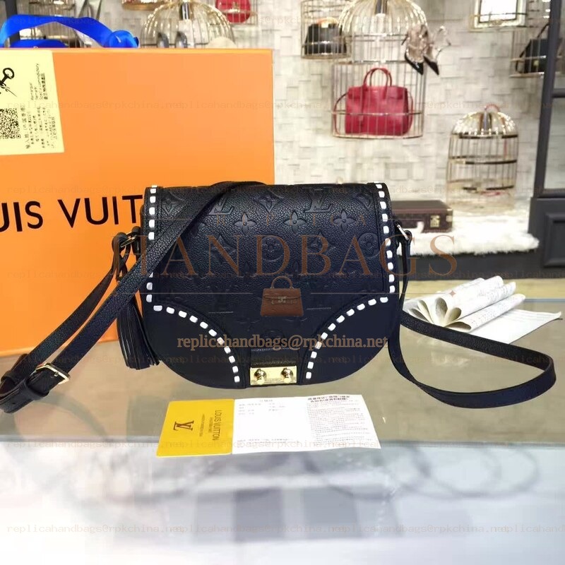 Replica Louis Vuitton Black White Stitch Junot Crossbody Bag