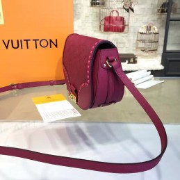 Replica Louis Vuitton Burgundy White Stitch Junot Crossbody Bag