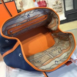 Replica Hermes Navy Tan Garden Party 36 Bag