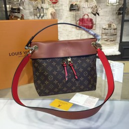Replica Louis Vuitton Brown Monogram Burgundy Tuileries Besace