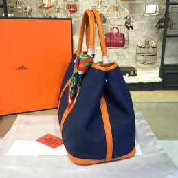 Replica Hermes Navy Tan Garden Party 36 Bag