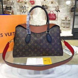 Replica Louis Vuitton Brown Monogram Brown Red Tuileries Handbag