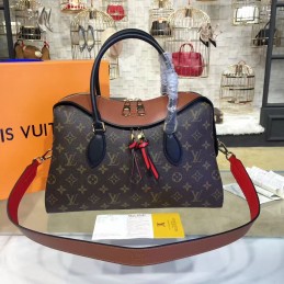 Replica Louis Vuitton Brown Monogram Brown Red Tuileries Handbag