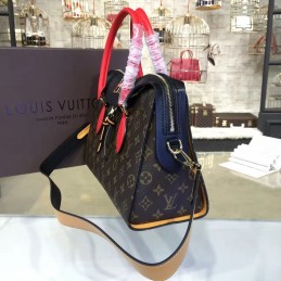 Replica Louis Vuitton Brown Monogram Black Red Tuileries Handbag