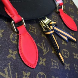 Replica Louis Vuitton Brown Monogram Black Red Tuileries Handbag