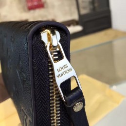 Replica Louis Vuitton Black Embossed Monogram Zippy Wallet