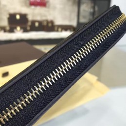 Replica Louis Vuitton Black Embossed Monogram Zippy Wallet