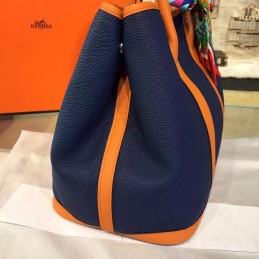 Replica Hermes Navy Tan Garden Party 36 Bag