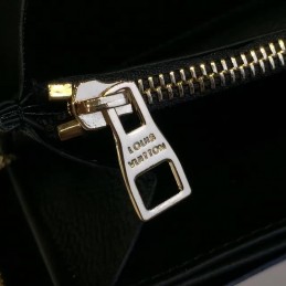 Replica Louis Vuitton Black Embossed Monogram Zippy Wallet